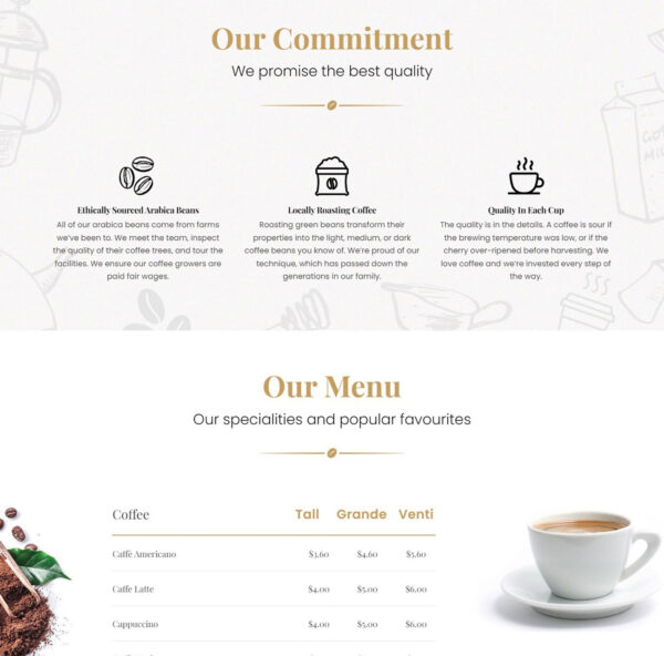 Coffee Menu Theme